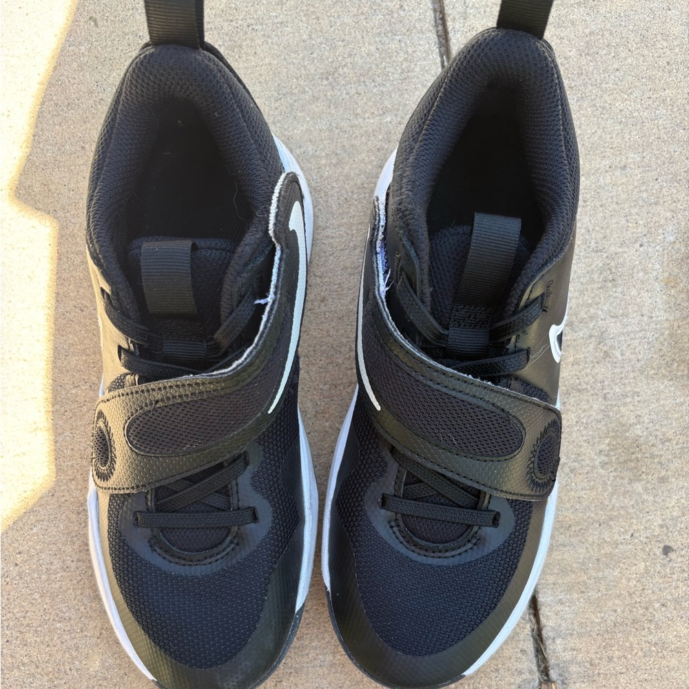 Nike Black and White basketball Sneakers with Velcro Straps